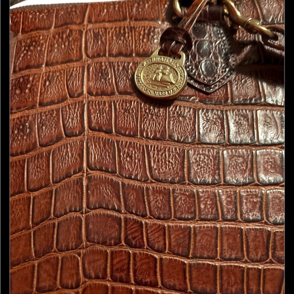 Brahmin Pecan Satchel Crossbody in Crocodile Embossed Leather Honors Collection - Picture 8 of 11